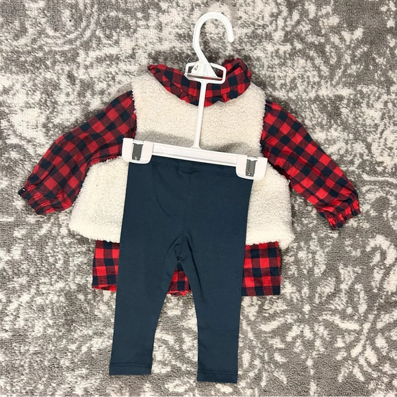 Max Studio 3 Piece Winter Holiday Outfit Set 0-3 Months - Picture 4 of 5